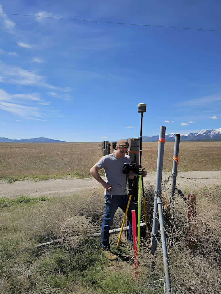 Tyler Harper surveying in the field